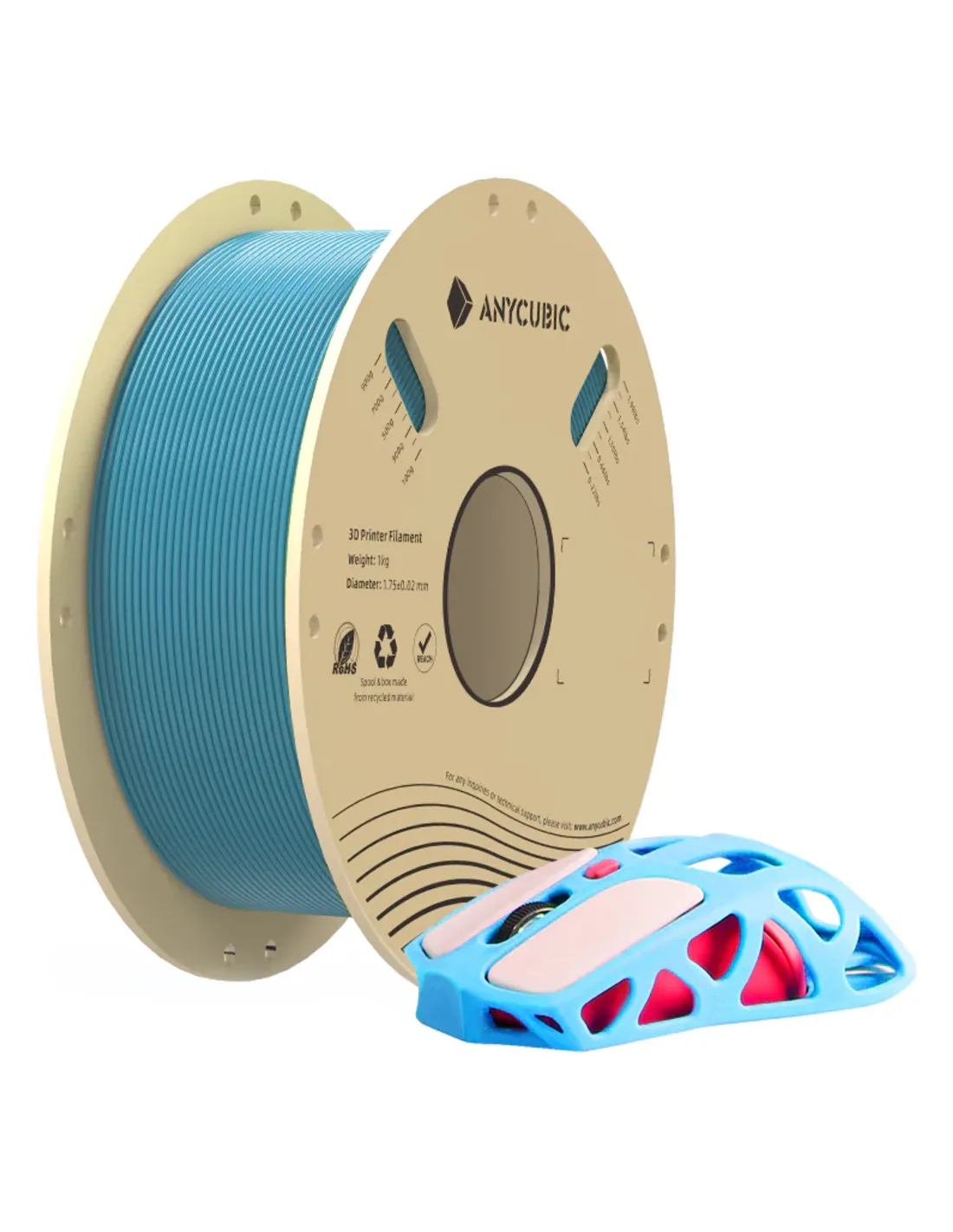 Anycubic Pantone | Filamento para impresión 3D | 1,75 mm (4x1Kg) | Naranja, azul, violeta, verde