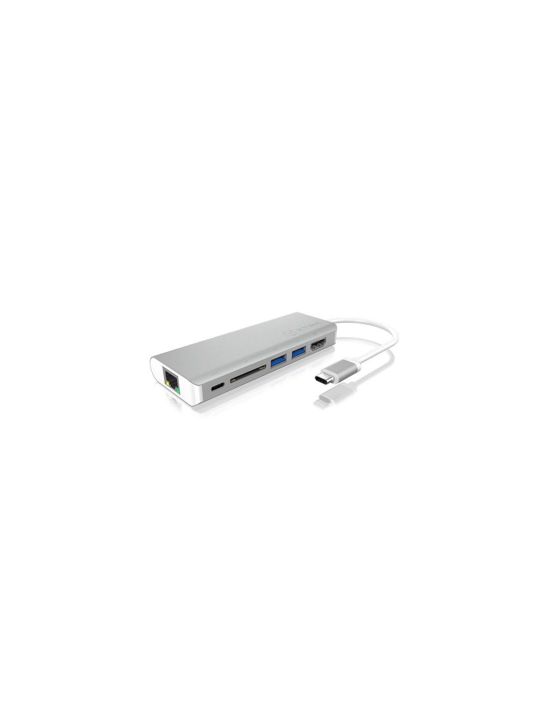  IB-DK4034-CPD Adaptador Portátil de USB Type-C a HDMI, USB, SD, Type-C, LAN