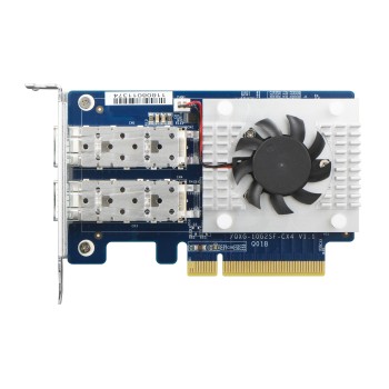 Tarjeta de red  QXG-10G2SF-CX4 Tarjeta de red 10 Gigabit SFP+ x 2 (PCIe 3.0 x8) compatible con Windows, QNAP QTS y Linux