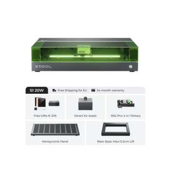 xTool S1 - Pacchetto kit rotante 20W: macchina per incisione e taglio laser