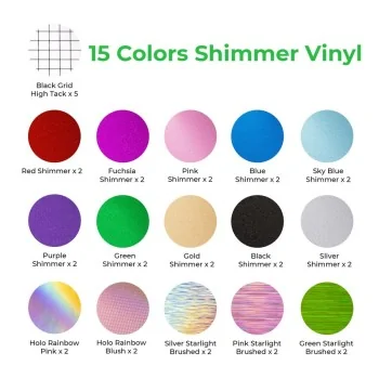 Vinil autoadesivo xTool Shimmer - embalagem com 30 unidades