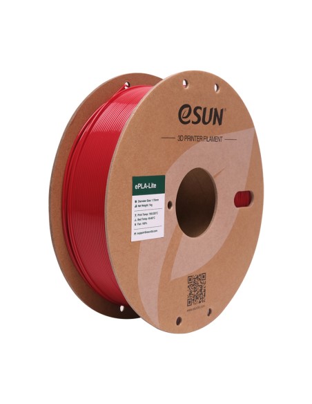 eSun ePLA-Lite | Filamento para impressão 3D | 1,75 mm (1Kg) | Vermelho fogo