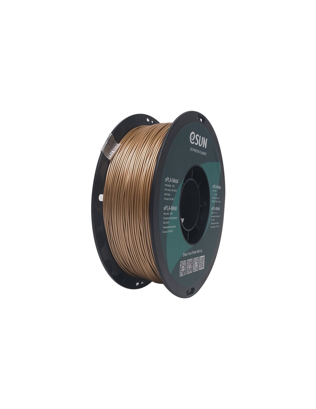 eSun ePLA-Metal | 3D Printing Filament | 1,75 mm (1Kg) | Antique Brass