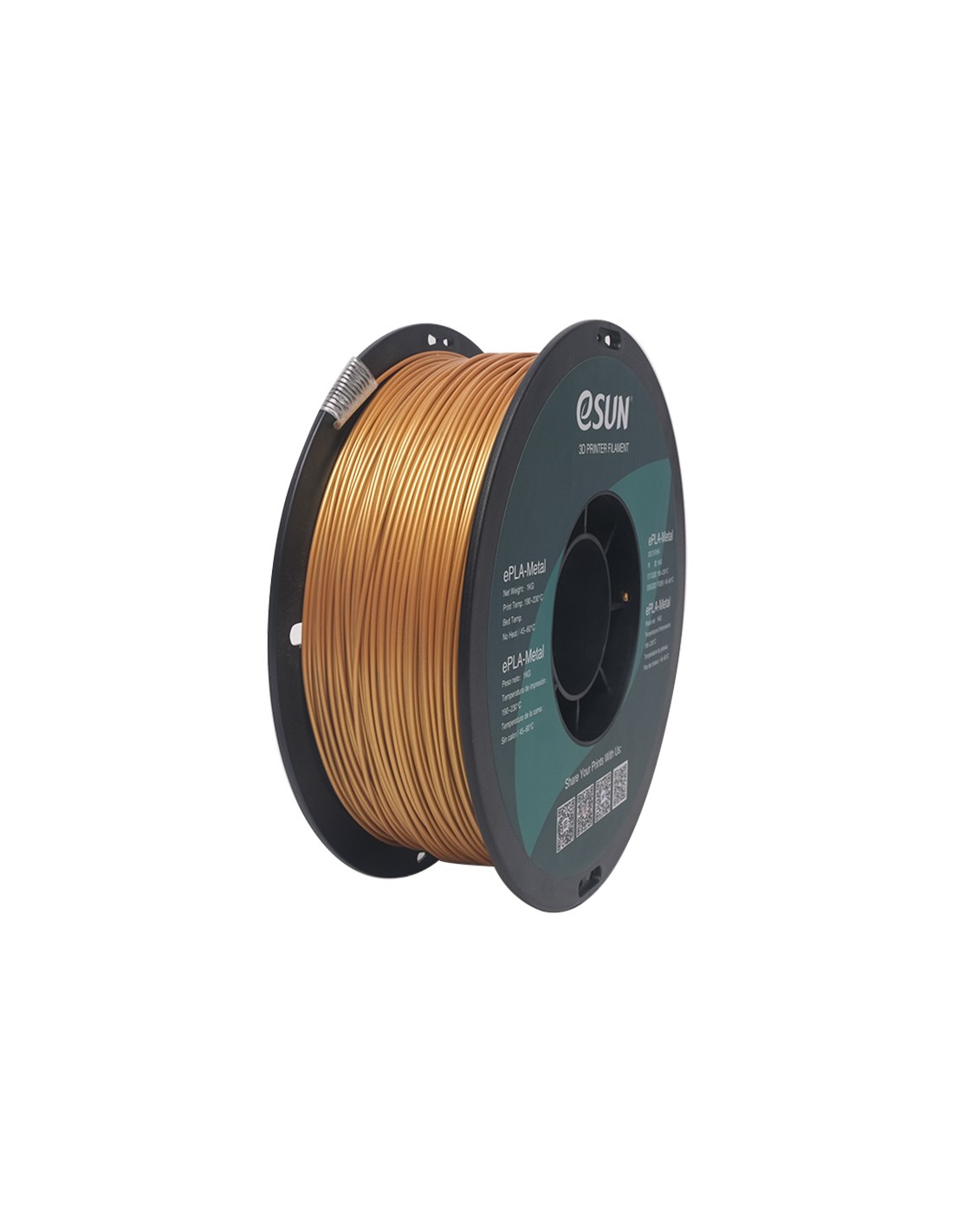 eSun ePLA-Metal | 3D-Druck Filament | 1,75 mm (1Kg) | Gold