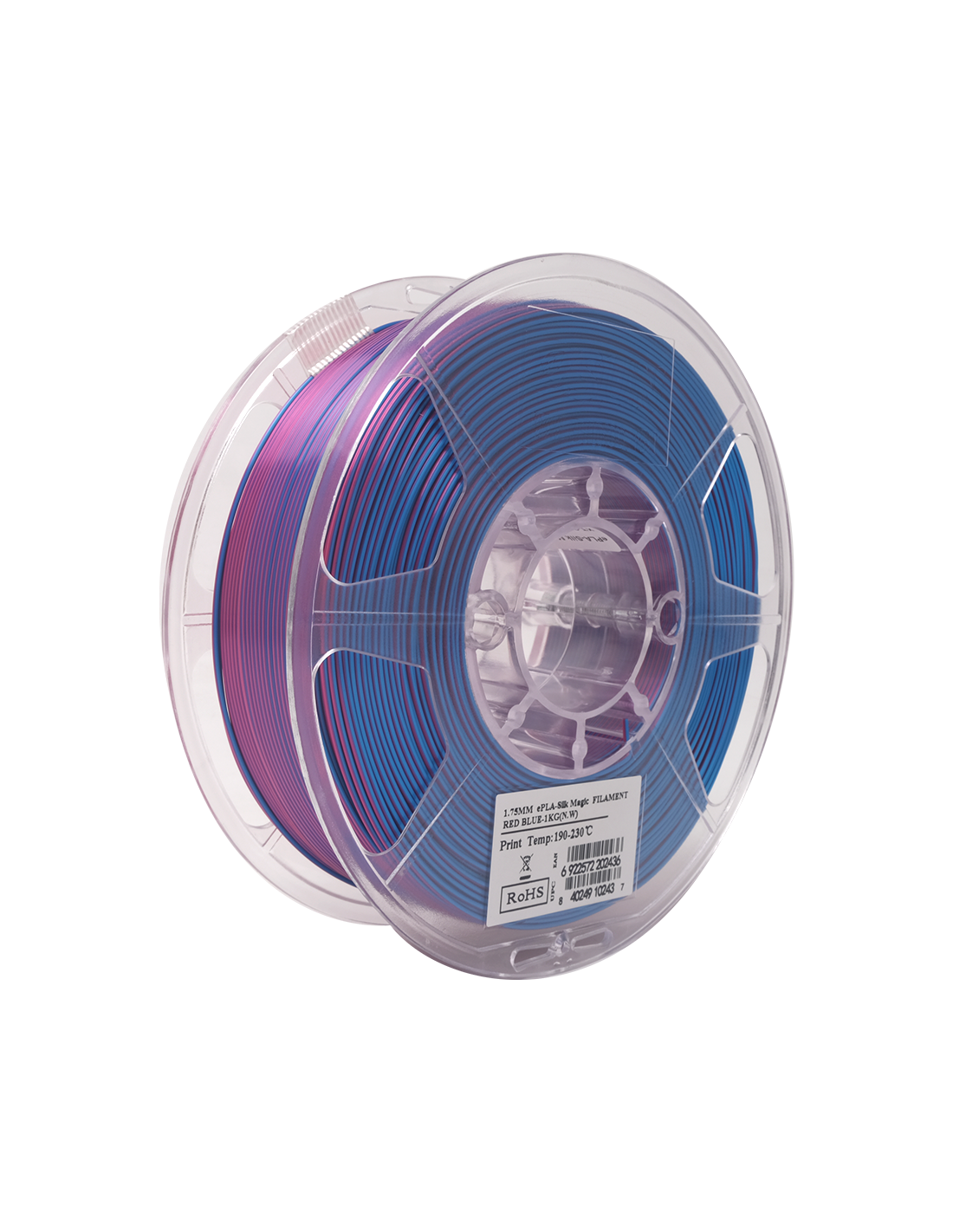 eSun ePLA-Silk Magic - Dual Colors | 3D Printing Filament | 1.75 mm (1Kg) | Red/Blue