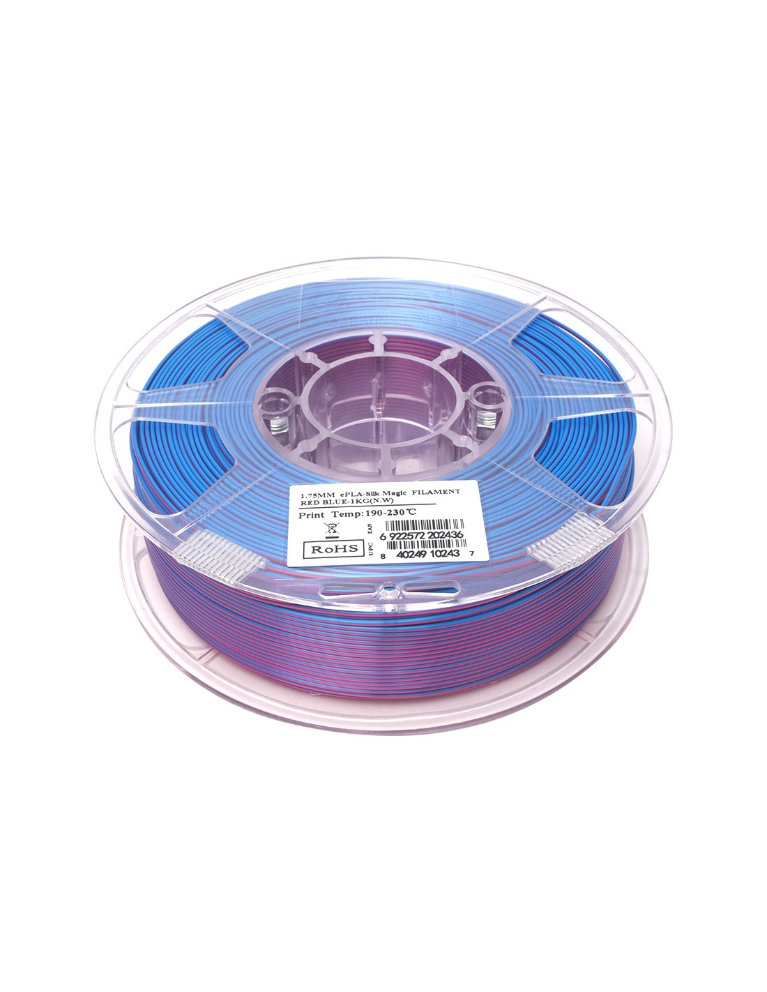 eSun ePLA-Silk Magic - Dual Colors | Filament d'impression 3D | 1.75 mm (1Kg) | Rouge/Bleu