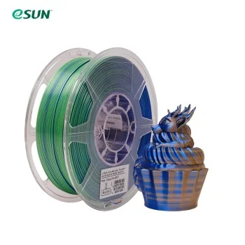 eSun ePLA-Silk Mystic - Dreifarbiges 3D-Druck-Filament | 1,75 mm (1Kg) | Blau/Orange/Grün