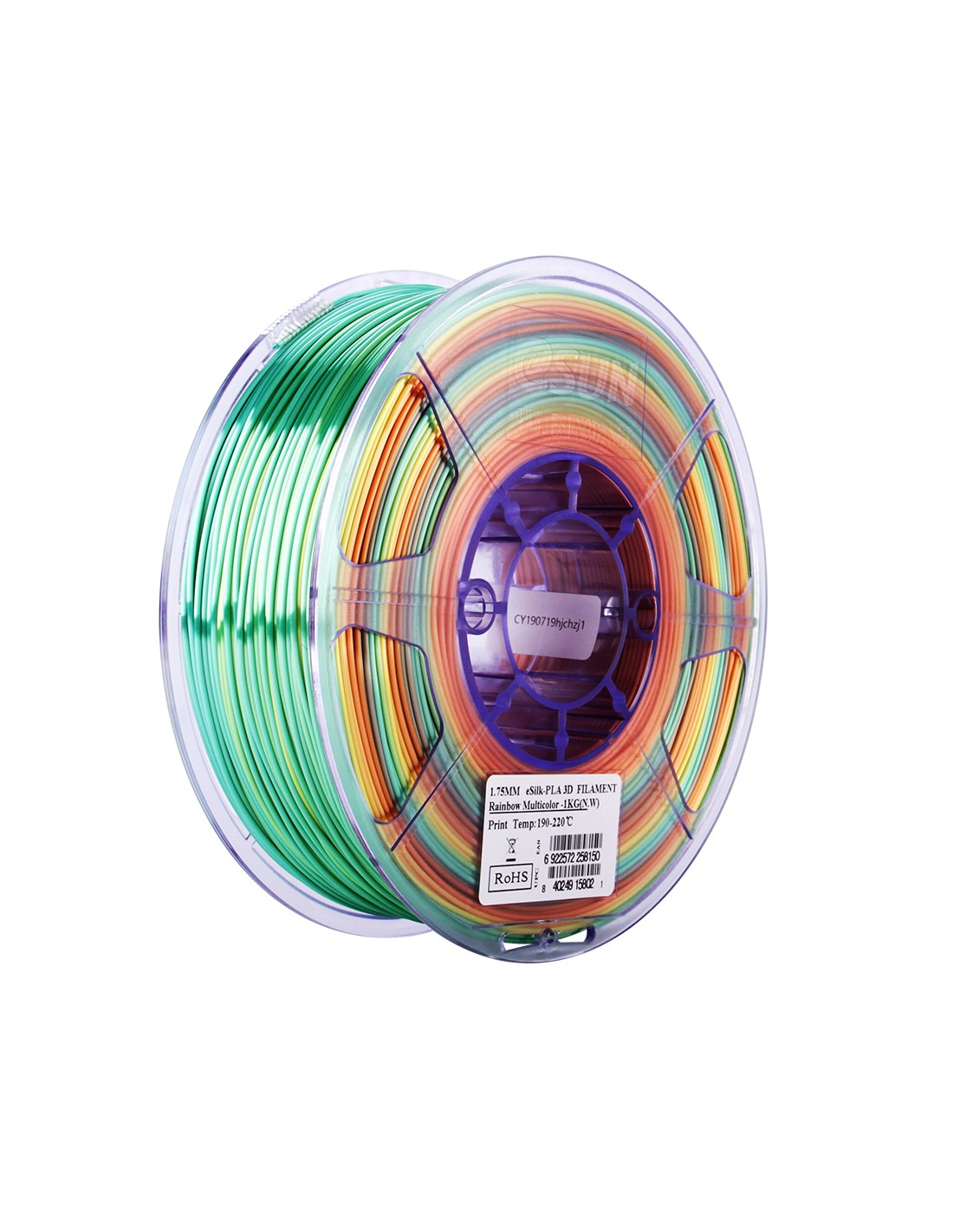 eSun ePLA-Silk | 3D-Druck Filament | 1,75 mm (1Kg) | Regenbogen