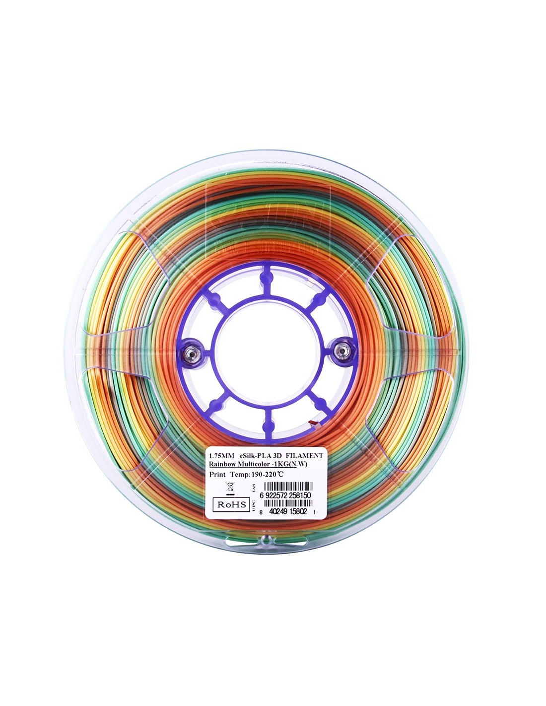 eSun ePLA-Silk | 3D-Druck Filament | 1,75 mm (1Kg) | Regenbogen