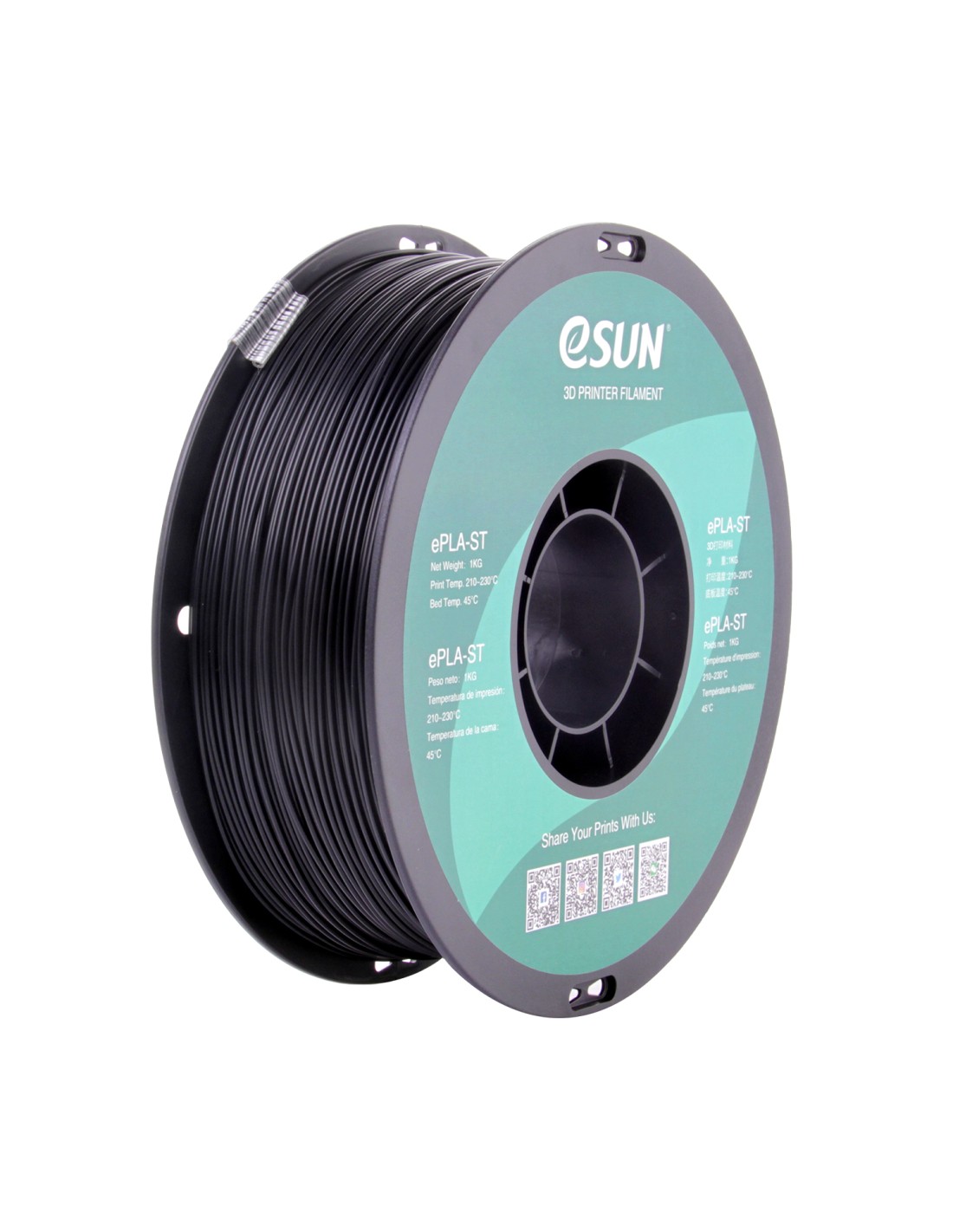 eSun ePLA-ST : Filament pour impression 3D : 1.75 mm (1Kg) : Noir