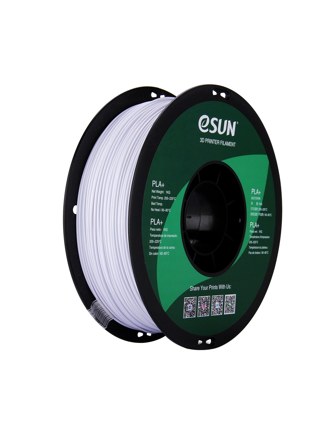 eSun PLA+ | 3D-printfilament | 1,75 mm (1 kg) | Cool White