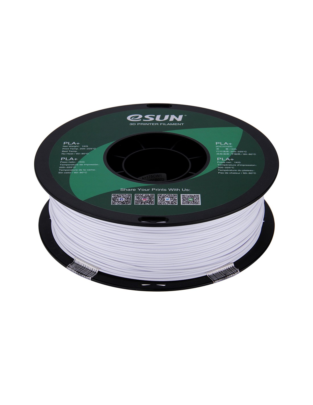 eSun PLA+ | 3D Druck Filament | 1.75 mm (1Kg) | Cool White