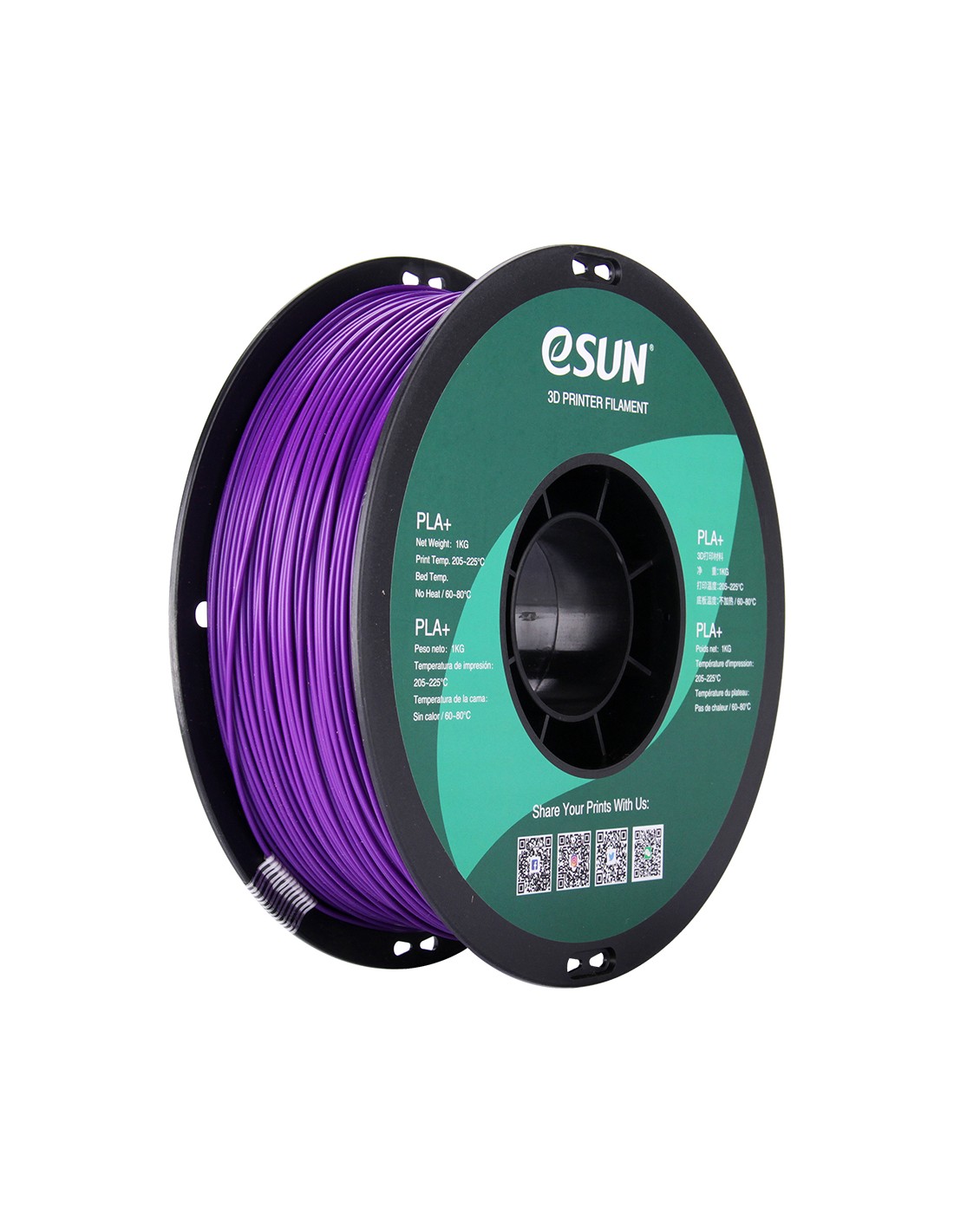 eSun PLA+ | Filamento para impressão 3D | 1.75mm (1Kg) | Roxo