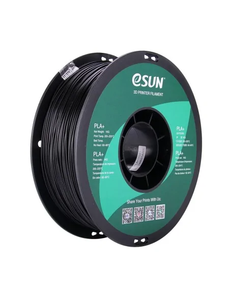 eSun PLA+ | Filamento para impresión 3D | 1,75 mm (1Kg) | Negro