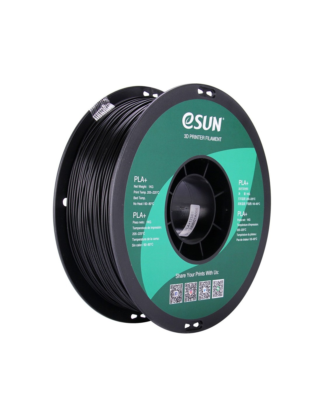 eSun PLA+ | 3D Printing Filament | 1.75 mm (1Kg) | Black