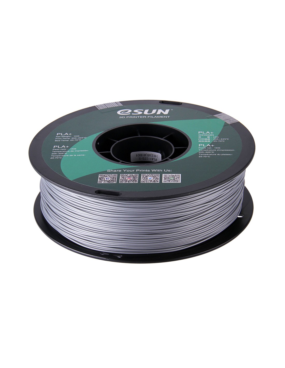 eSun PLA+ | 3D-Druck Filament | 1,75 mm (1Kg) | Silber