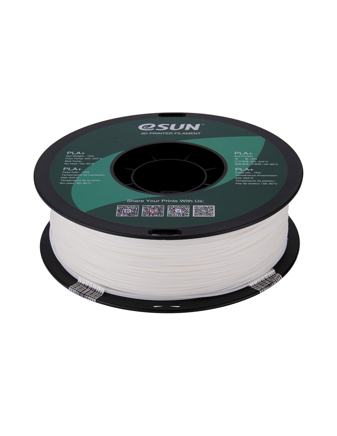 eSun PLA+ | 3D-printfilament | 1,75 mm (1 kg) | Hvid