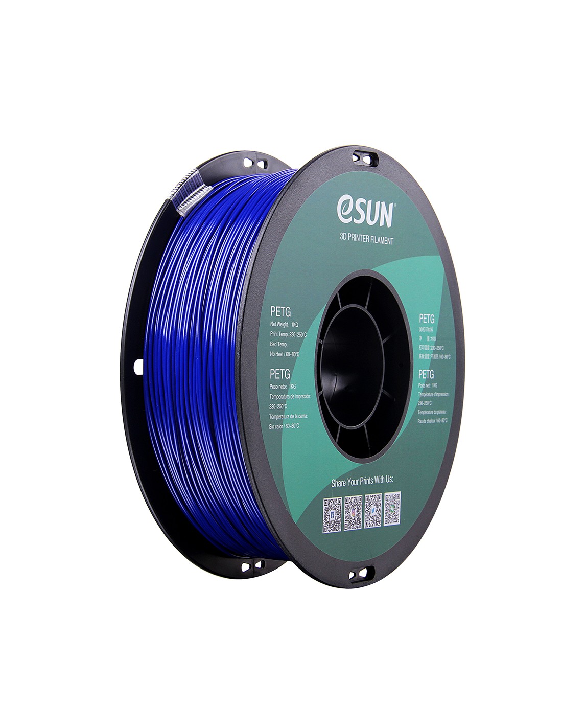 eSun PETG : 3D Printing Filament : 1.75 mm (1Kg) : Blue