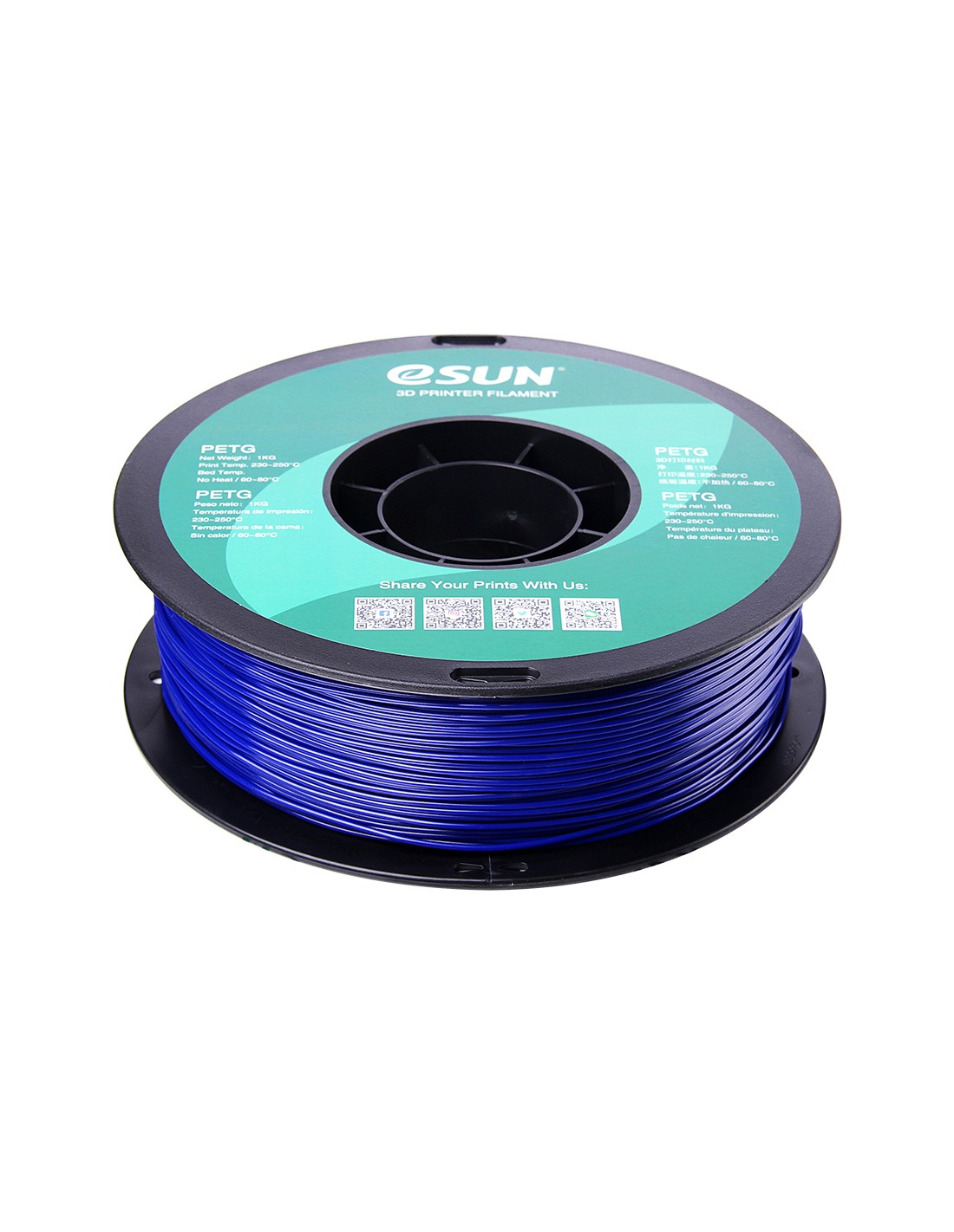 eSun PETG : Filament pour impression 3D : 1.75 mm (1Kg) : Bleu