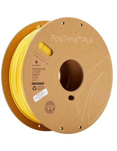 Polymaker PolyTerra PLA | Filamento para impressão 3D | 1,75 mm (1Kg) | Amarelo