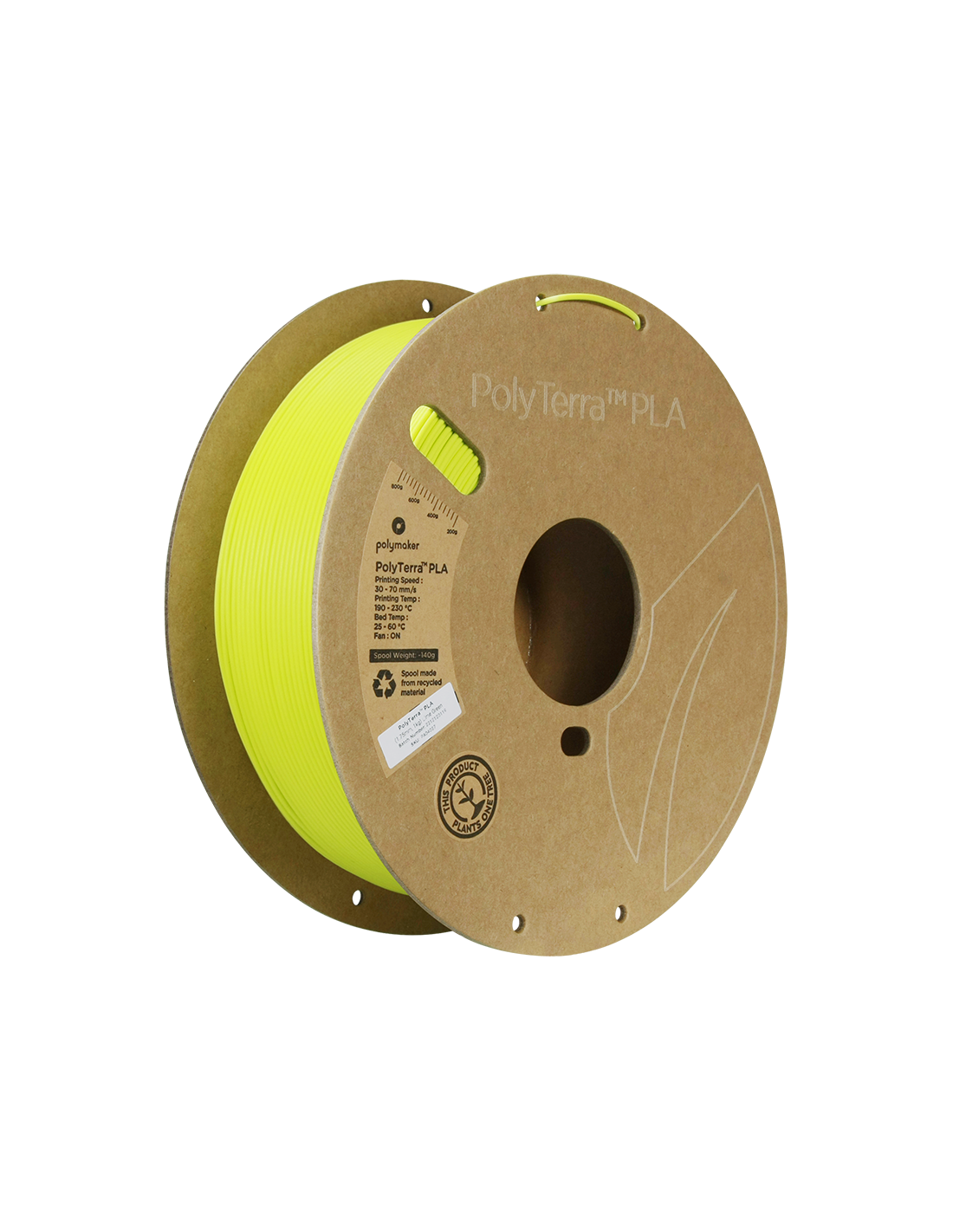 Polymaker PolyTerra PLA | 3D Printing Filament | 1.75 mm (1Kg) | Lime Yellow