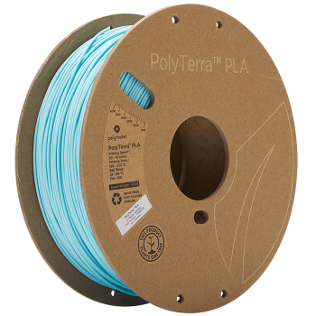 Polymaker PolyTerra PLA : Filamento para impressão 3D : 1,75 mm (1Kg) : Ice Blue