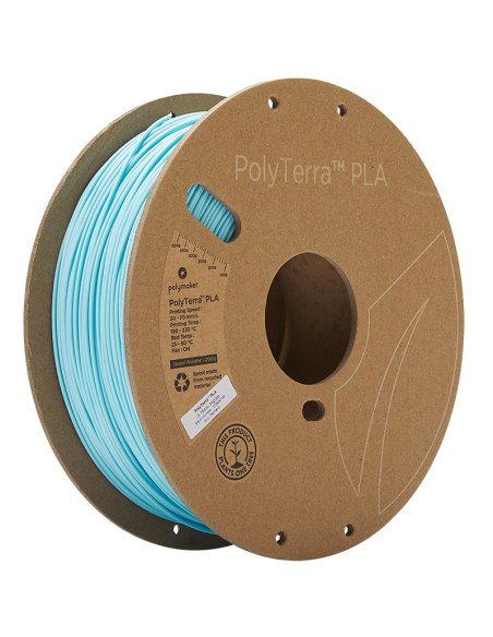 Polymaker PolyTerra PLA : Filamento para impressão 3D : 1,75 mm (1Kg) : Ice Blue