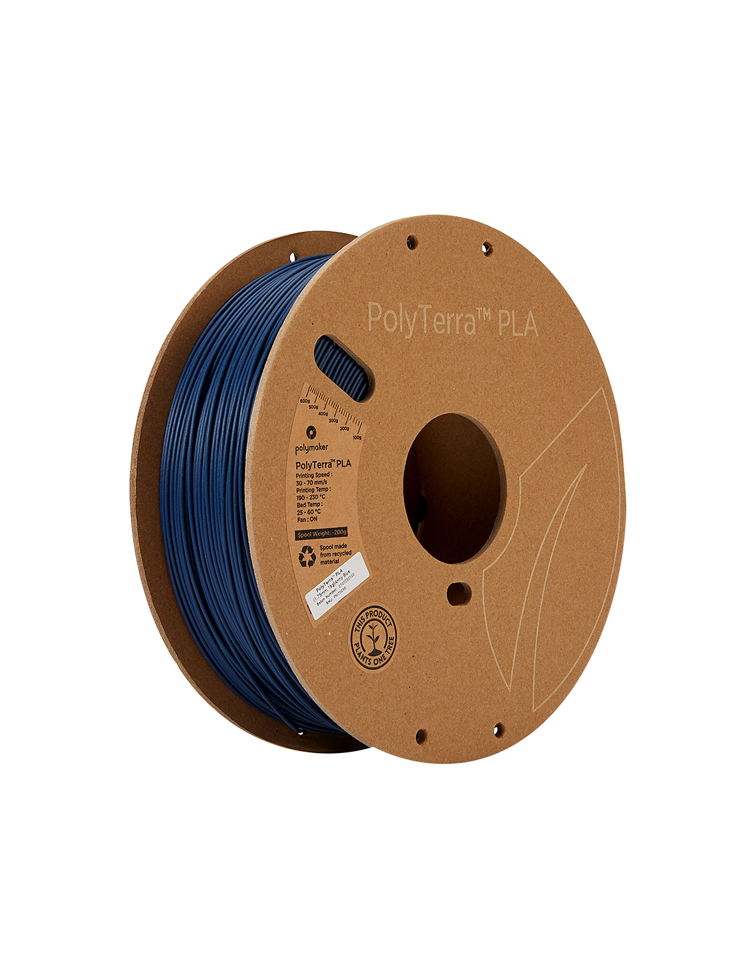 Polymaker PolyTerra PLA : Filament for 3D printing : 1,75 mm (1Kg) : Military blue