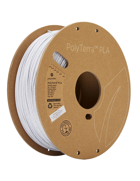 Polymaker PolyTerra PLA : Filamento para impressão 3D : 1,75 mm (1Kg) : Marble White