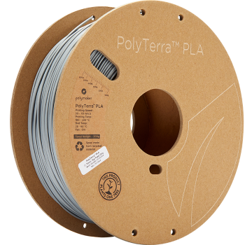 Polymaker PolyTerra PLA | Filamento para impressão 3D | 1,75 mm (1Kg) | Cinzento