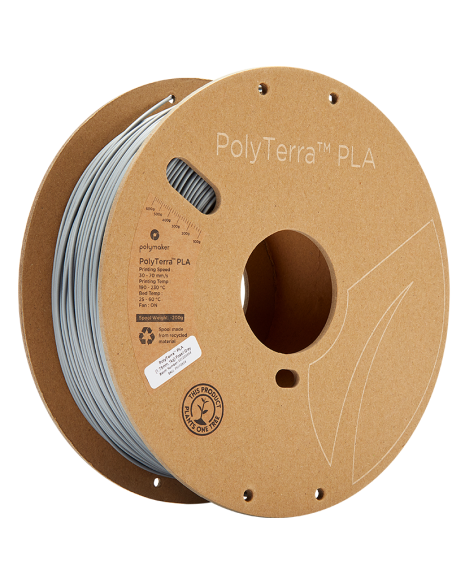 Polymaker PolyTerra PLA | Filamento para impressão 3D | 1,75 mm (1Kg) | Cinzento