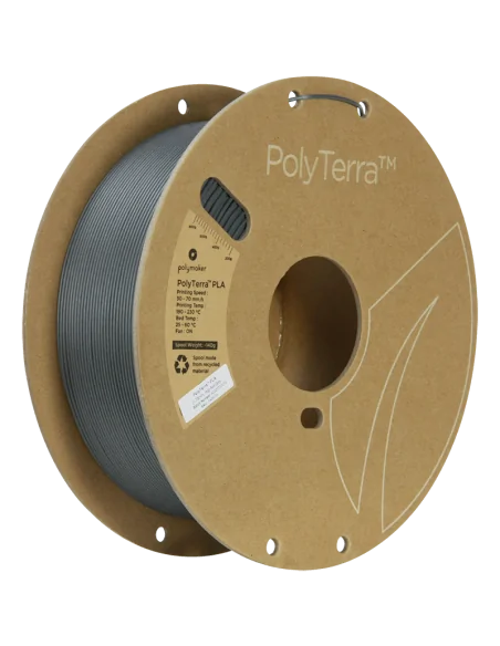 Polymaker PolyTerra PLA : Filamento para impressão 3D : 1,75 mm (1Kg) : Cinzento