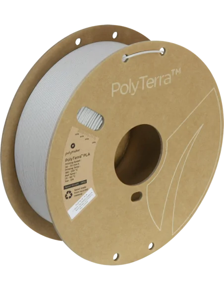 Polymaker PolyTerra PLA : Filamento para impressão 3D : 1,75 mm (1Kg) : Cinza mármore calcário