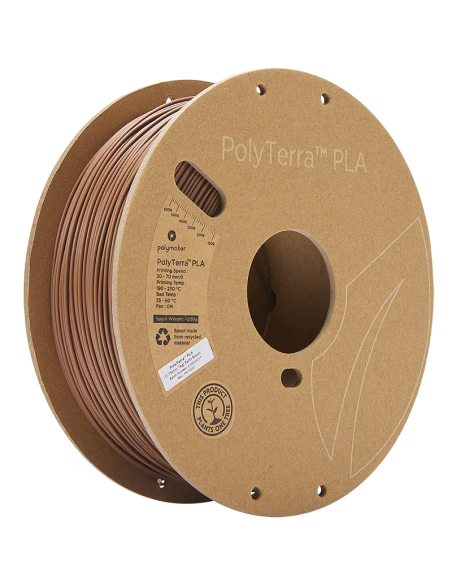 Polymaker PolyTerra PLA : Filamento para impressão 3D : 1,75 mm (1Kg) : Castanho