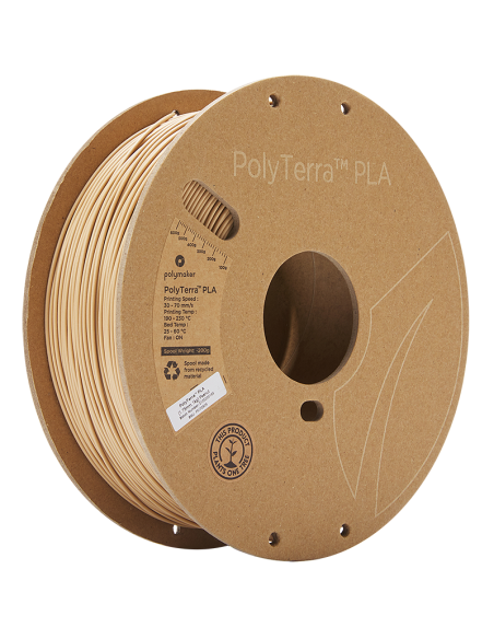 Polymaker PolyTerra PLA : Filament pour impression 3D : 1,75 mm (1Kg) : Brun cacahuète