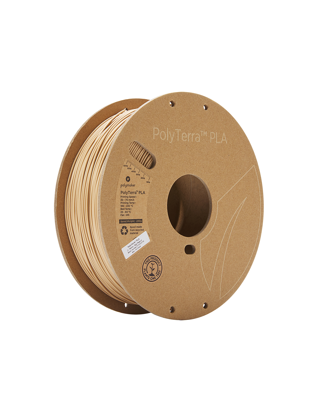 Polymaker PolyTerra PLA | 3D Printing Filament | 1,75 mm (1Kg) | Peanut Brown