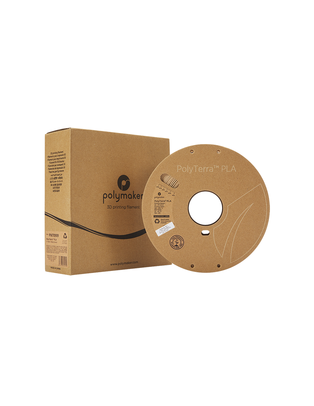 Polymaker PolyTerra PLA : Filament pour impression 3D : 1,75 mm (1Kg) : Brun cacahuète