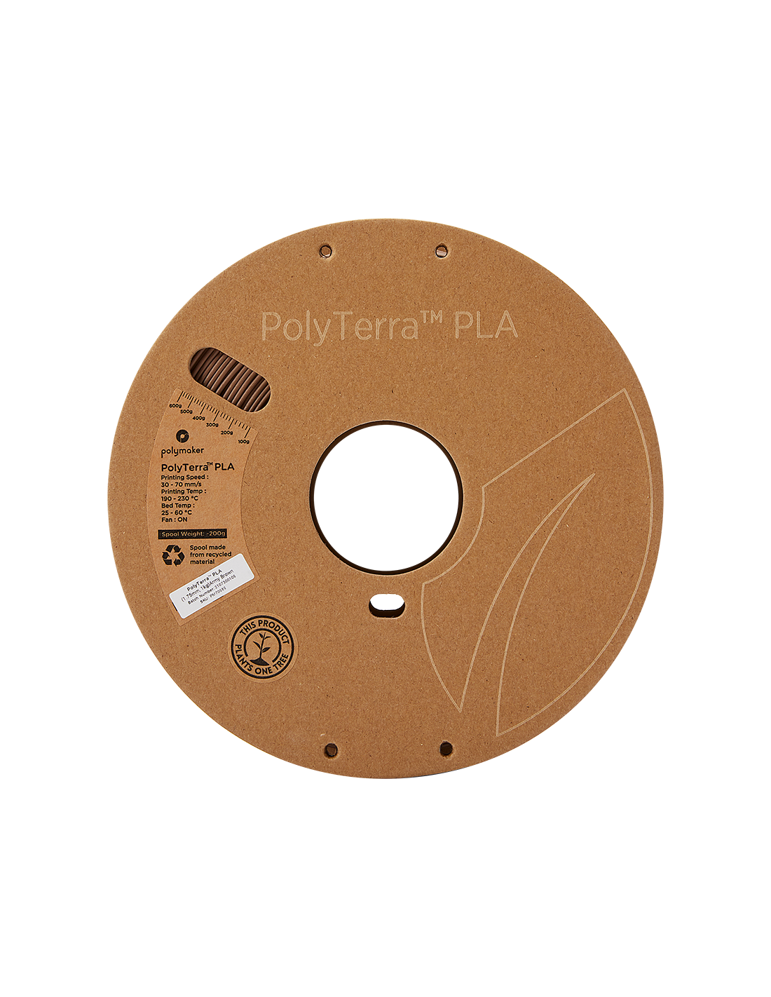 Polymaker PolyTerra PLA : 3D-Druck Filament : 1,75 mm (1Kg) : Military Brown