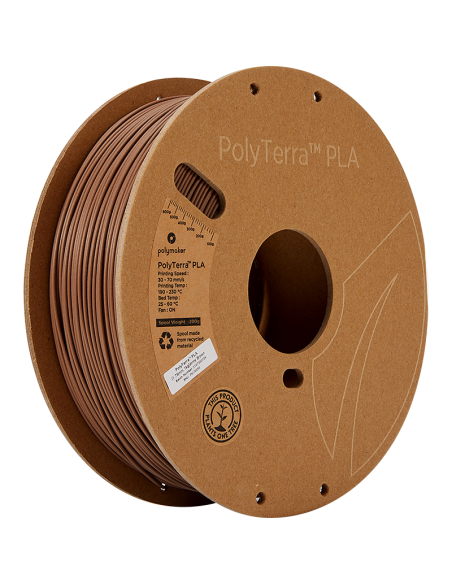 Polymaker PolyTerra PLA : Filamento para impressão 3D : 1,75 mm (1Kg) : Castanho militar