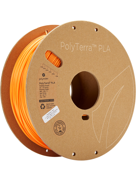 Polymaker PolyTerra PLA | Filamento para impressão 3D | 1,75 mm (1Kg) | Laranja