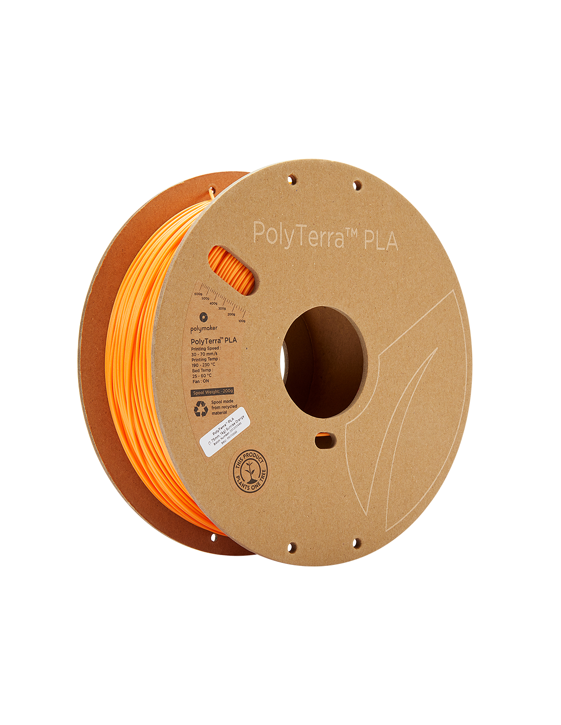 Polymaker PolyTerra PLA | 3D-Druck Filament | 1,75 mm (1Kg) | Orange