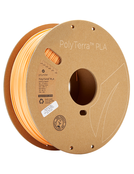 Polymaker PolyTerra PLA : Filamento para impressão 3D : 1,75 mm (1Kg) : Laranja Pêssego