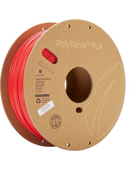 Polymaker PolyTerra PLA | Filamento para impressão 3D | 1,75 mm (1Kg) | Vermelho Lava