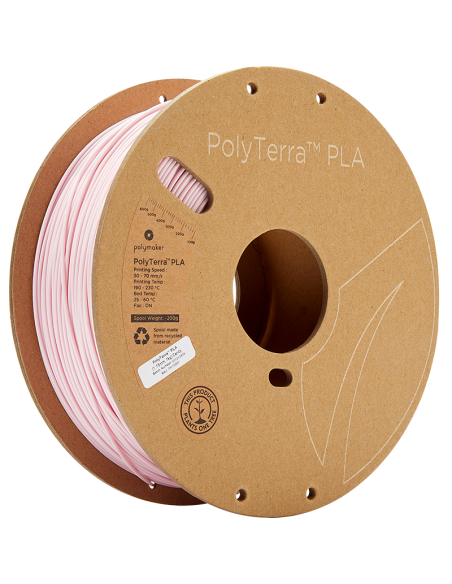 Polymaker PolyTerra PLA : Filamento para impressão 3D : 1,75 mm (1Kg) : Candy Pink