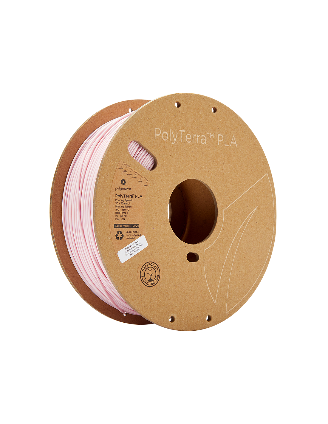 Polymaker PolyTerra PLA : 3D-Druck Filament : 1,75 mm (1Kg) : Candy Pink