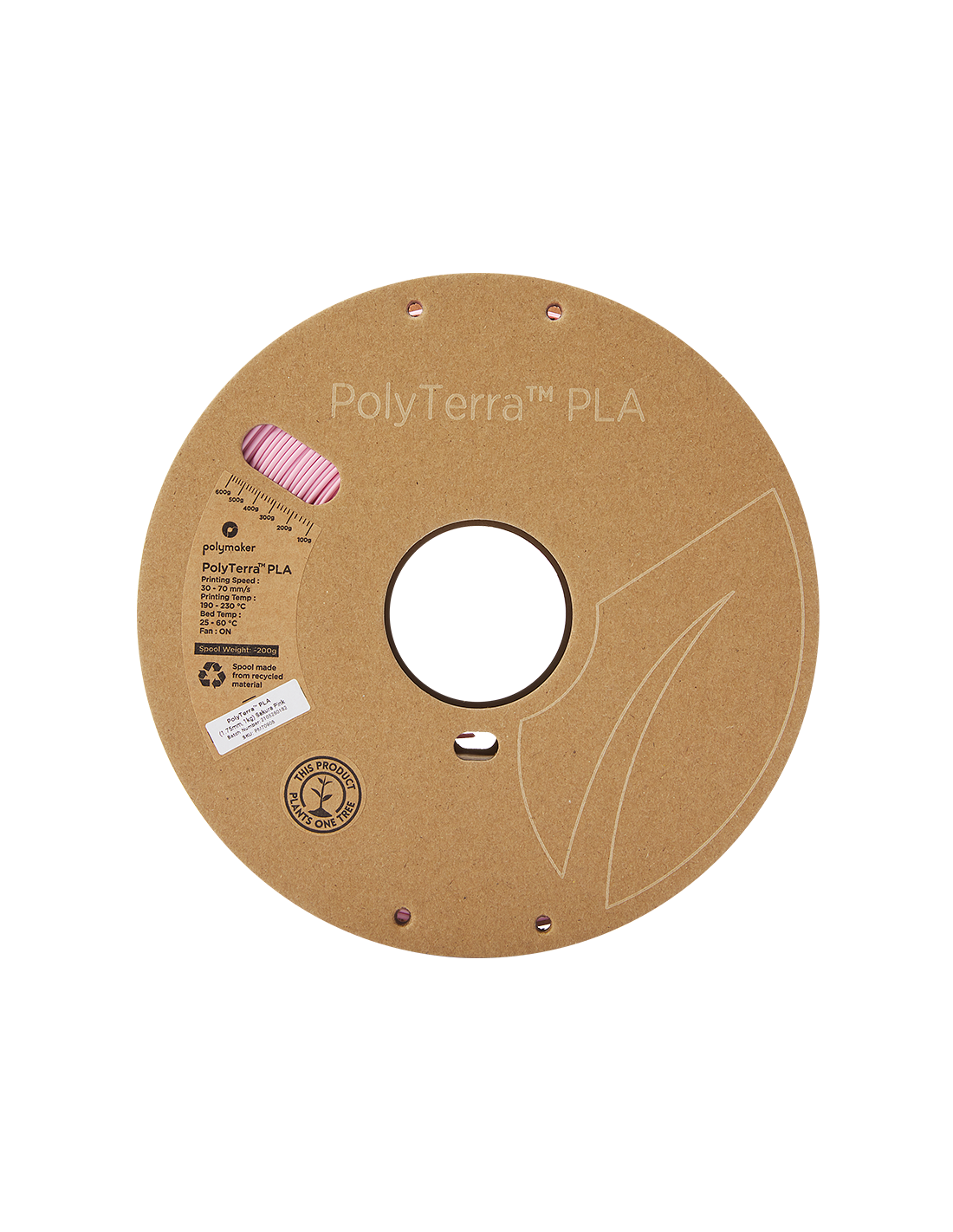 Polymaker PolyTerra PLA : Filament pour impression 3D : 1,75 mm (1Kg) : Pink Sakura