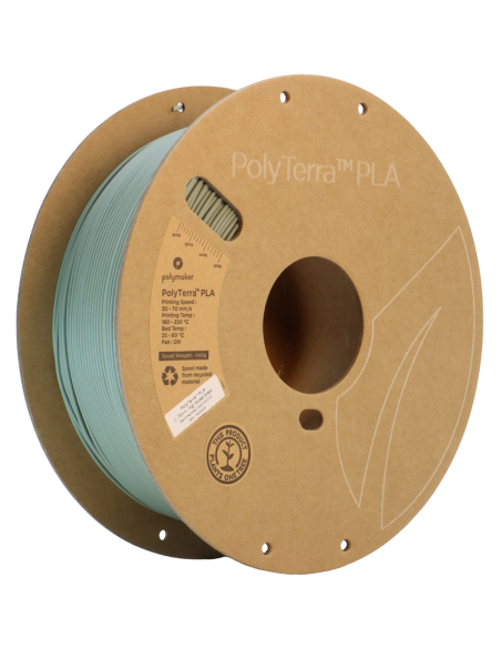 Polymaker PolyTerra PLA : Filament d'impression 3D : 1,75 mm (1Kg) : Vert éteint