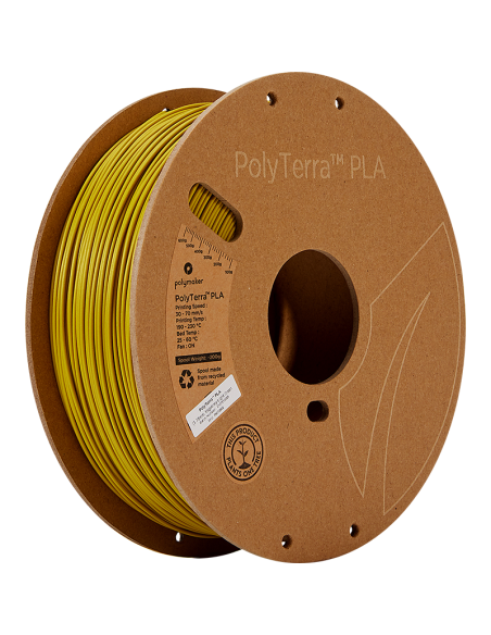 Polymaker PolyTerra PLA : Filamento para impressão 3D : 1,75 mm (1Kg) : Verde claro militar