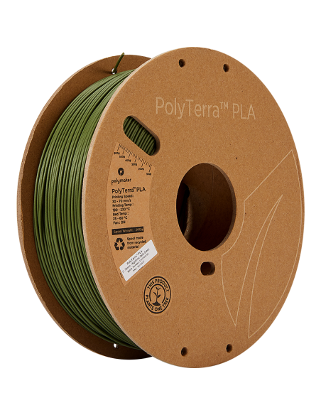 Polymaker PolyTerra PLA : Filament d'impression 3D : 1,75 mm (1Kg) : Vert foncé militaire