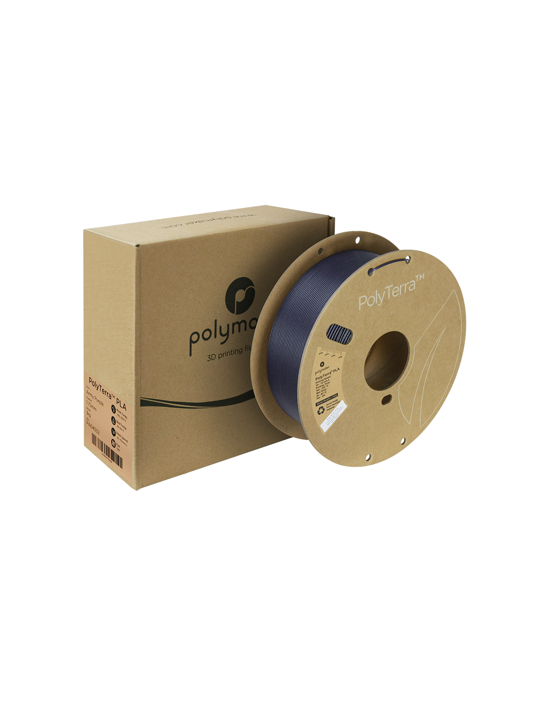 Polymaker PolyTerra PLA : 3D-Druck Filament : 1,75 mm (1Kg) : Military Purple